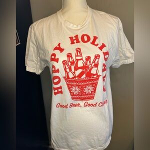 Festive Red and White “Hoppy Holidays” Holiday T-Shirt